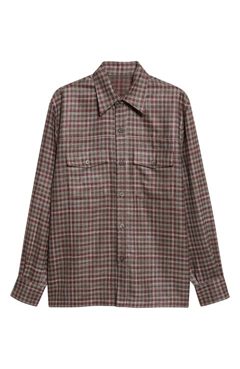 Damier Check Wool & Silk Overshirt