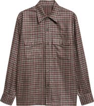 ISAIA Damier Check Wool & Silk Overshirt