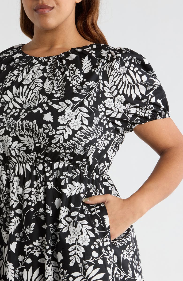 SUGARLIPS Pine Hill Floral Becca Tiered Maxi Sundress, Alternate, color, Grey-Black