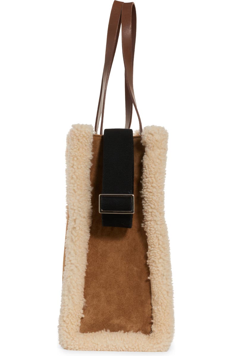 Golden Goose California East/West Suede & Genuine Shearling Shopper Tote, Alternate, color,