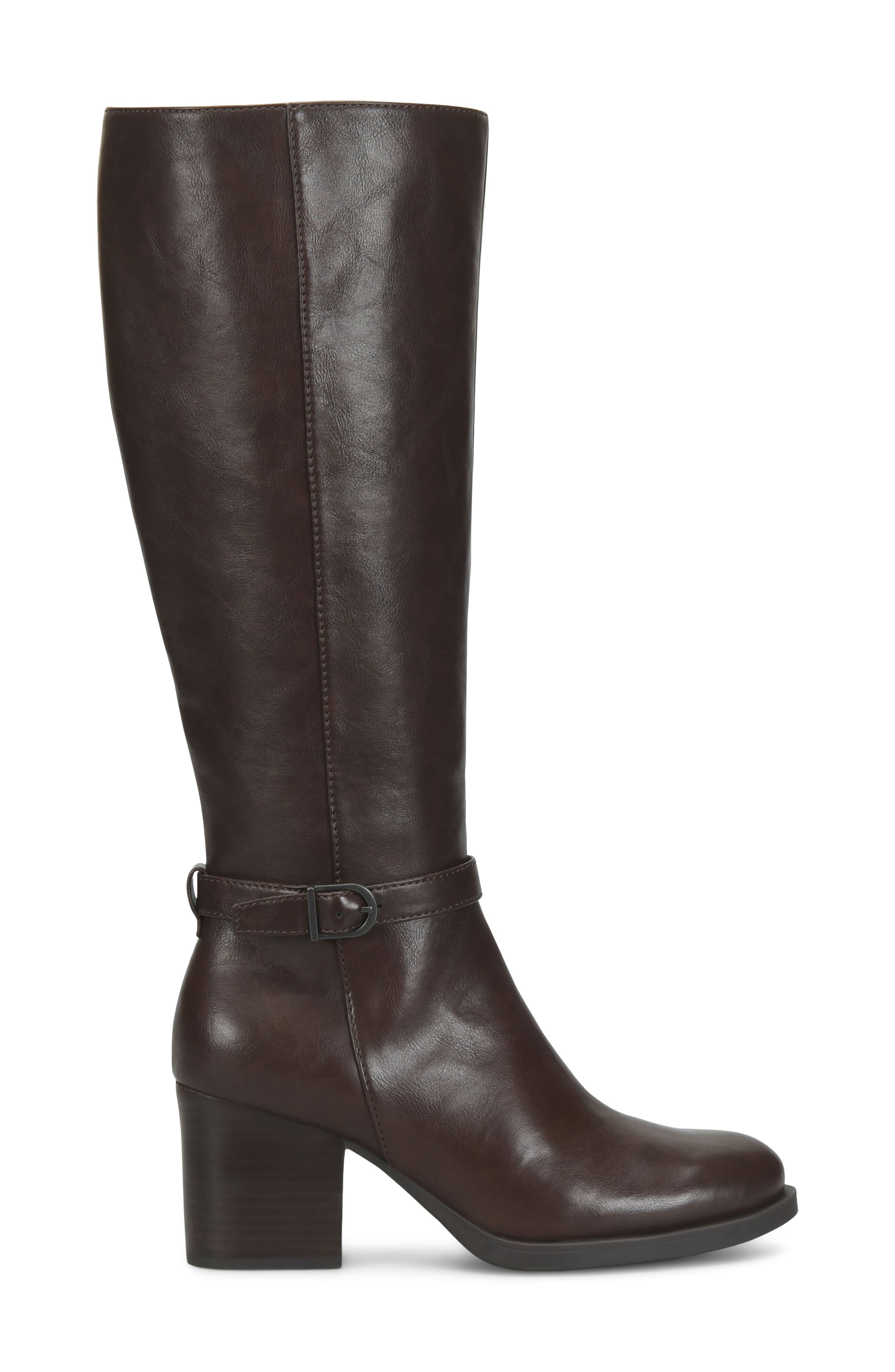 Brandie Faux Leather Knee High Boot, Alternate, color, DARK BROWN