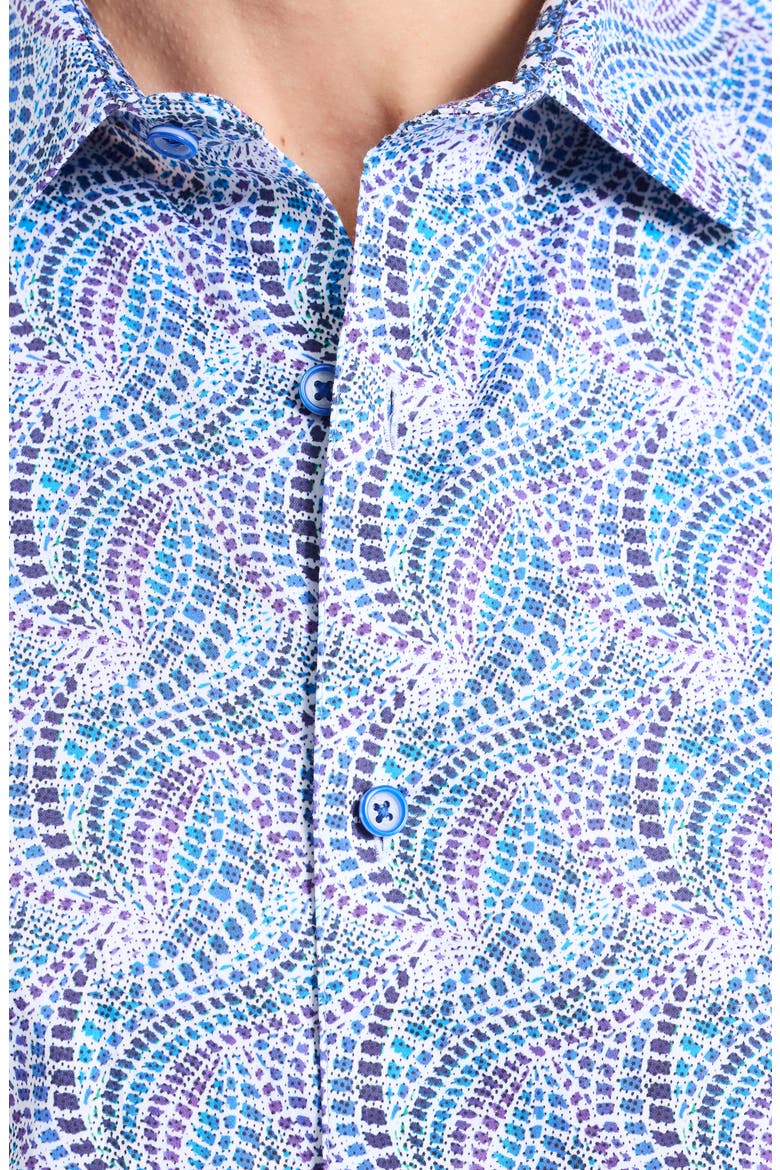 Long Sleeve Button Front Shirt, Alternate, color, BLUE MULTI