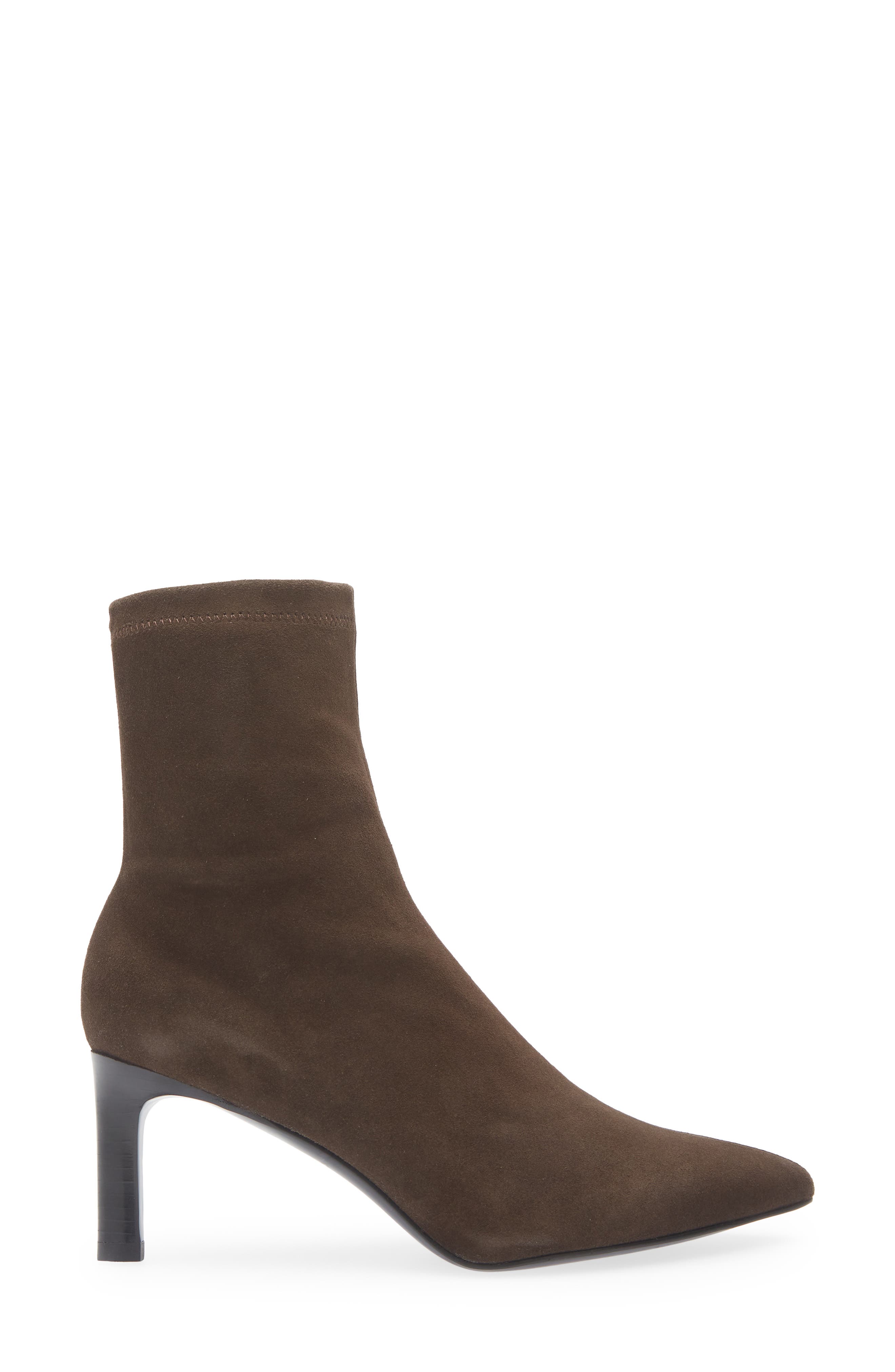 rag & bone Britt Pointed Toe Sock Bootie, Alternate, color, Dark Espresso Suede