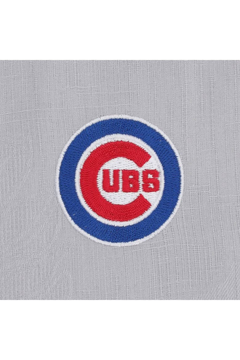 Men's Tommy Bahama Gray Chicago Cubs Hit and Run Silk Camp Button-Up Shirt, Alternate, color, Gray