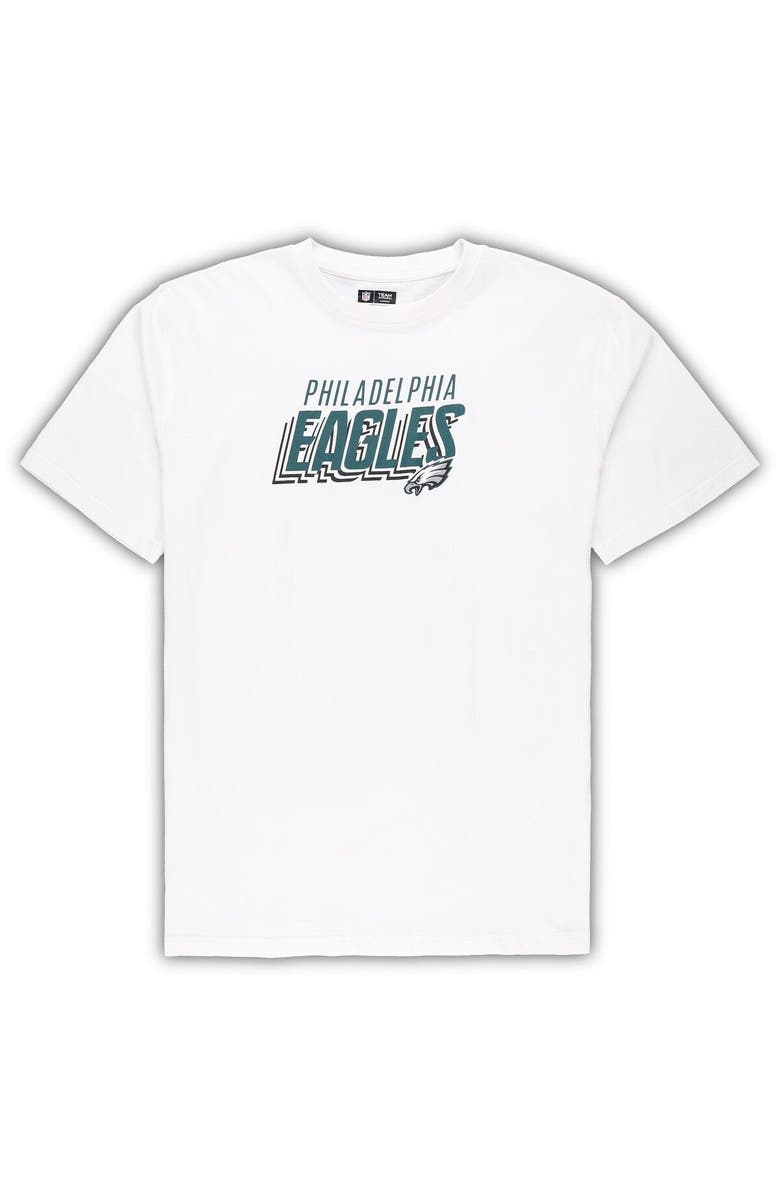 CONCEPTS SPORT Men's Concepts Sport White/Charcoal Philadelphia Eagles Big & Tall T-Shirt and Shorts Set, Alternate, color, 