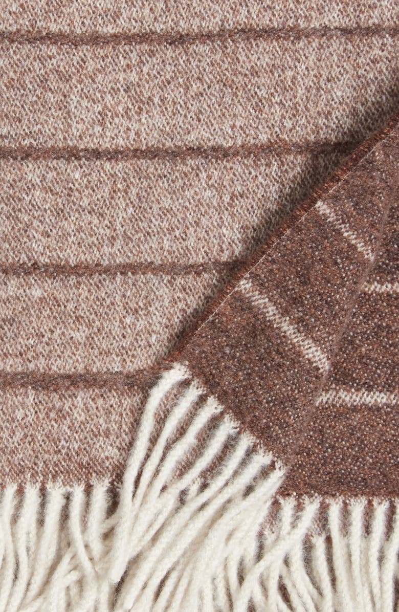 Nordstrom Woven Fringe Throw Blanket, Alternate, color, Brown Bitter