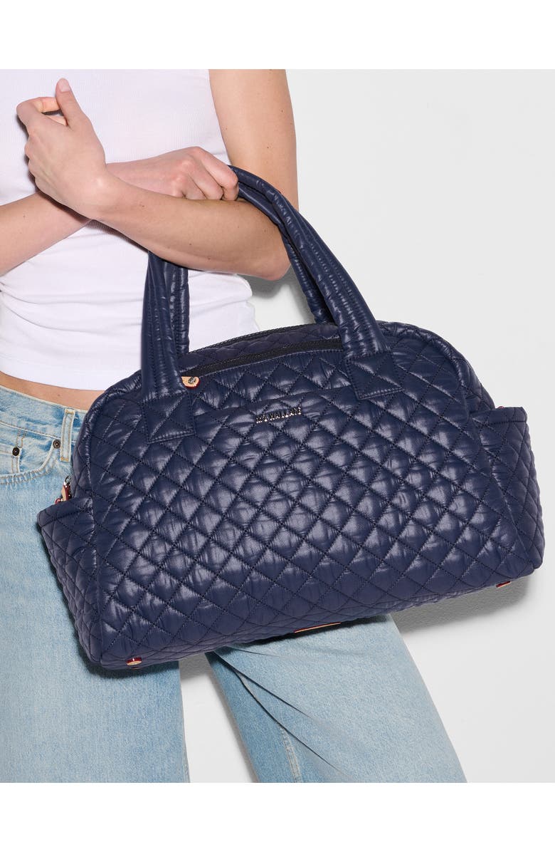 MZ Wallace Jimmy Deluxe Quilted Nylon Duffle Bag, Alternate, color, Dawn