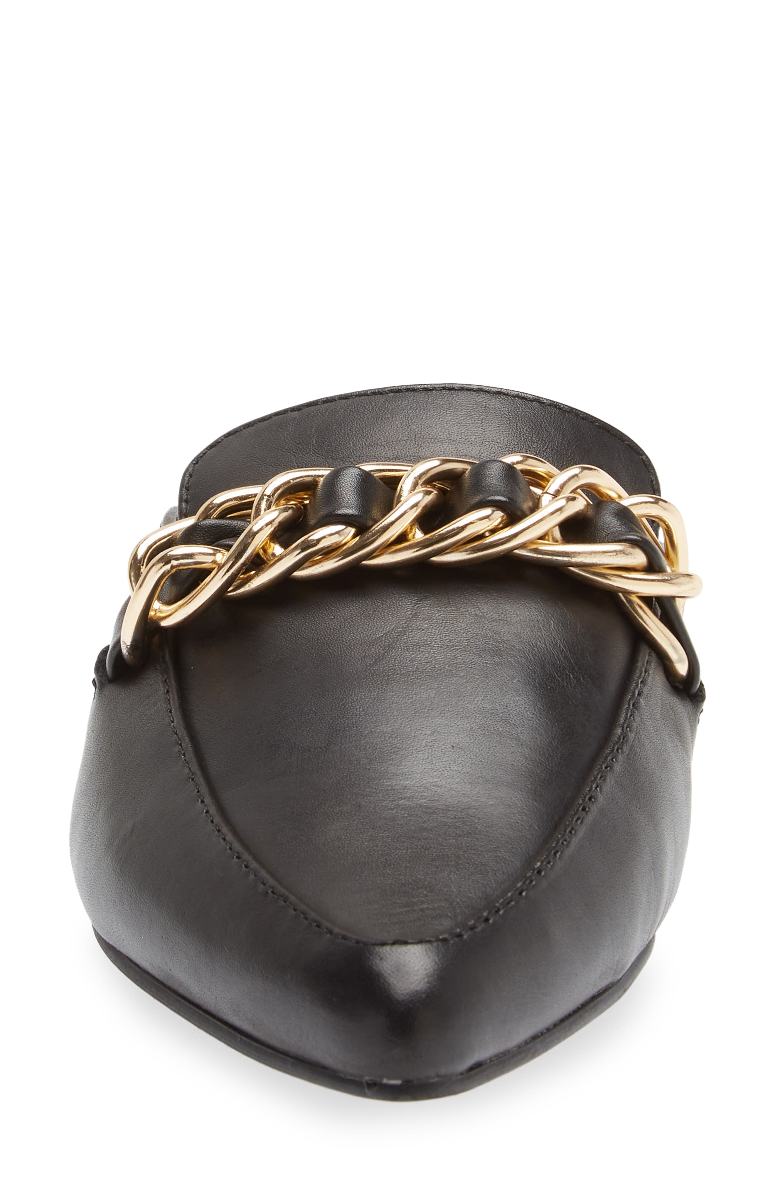 Faine Mule, Alternate, color, BLACK LEAT