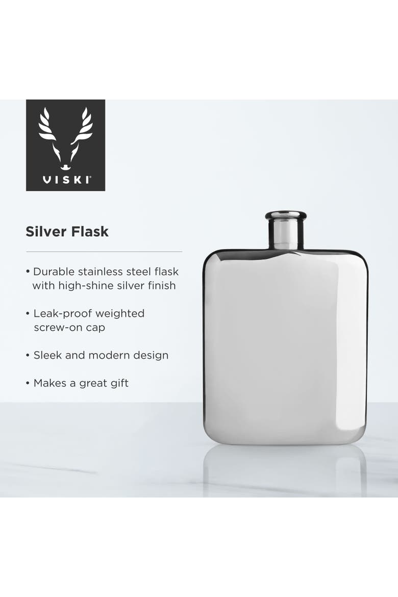 6 oz Flask, Alternate, color, Silver