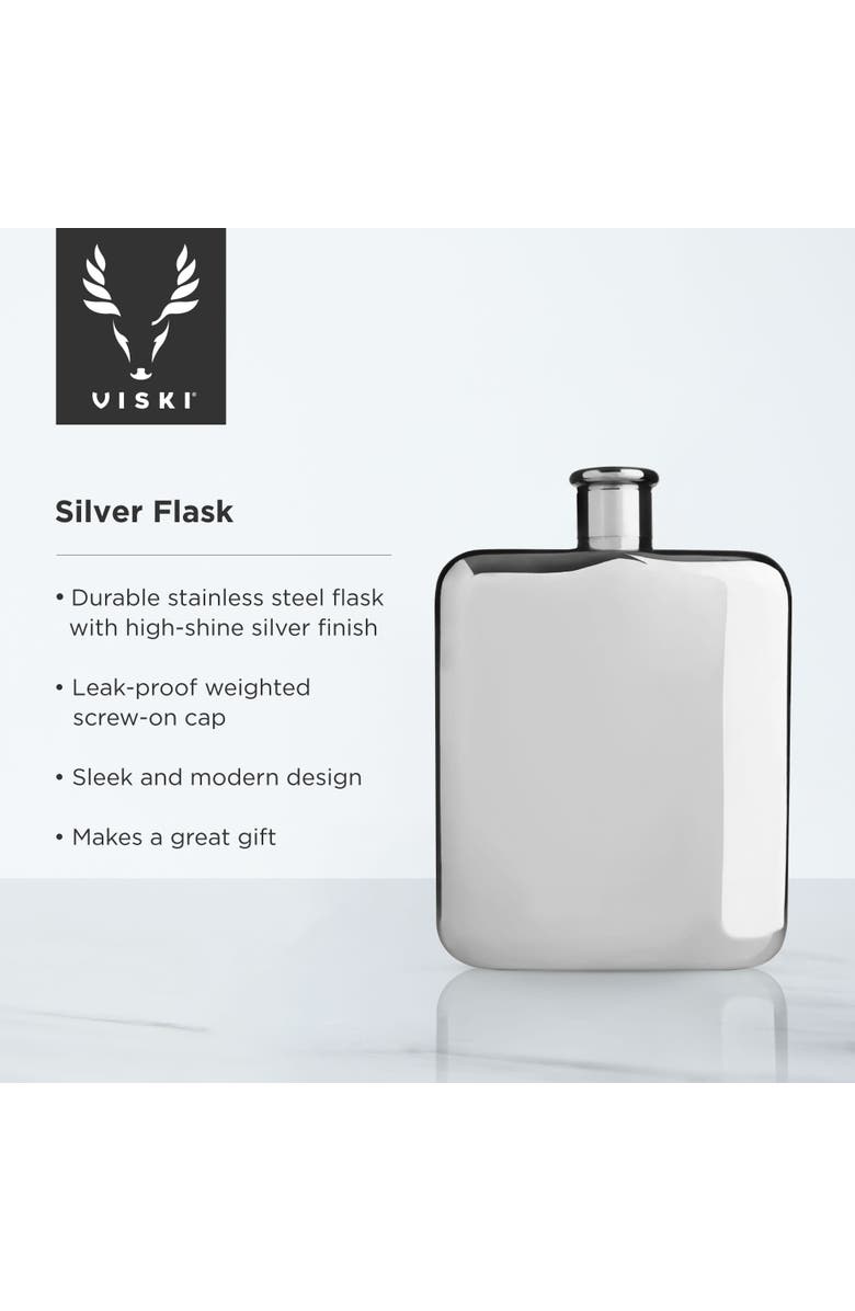 Viski 6 oz Flask, Alternate, color, Silver