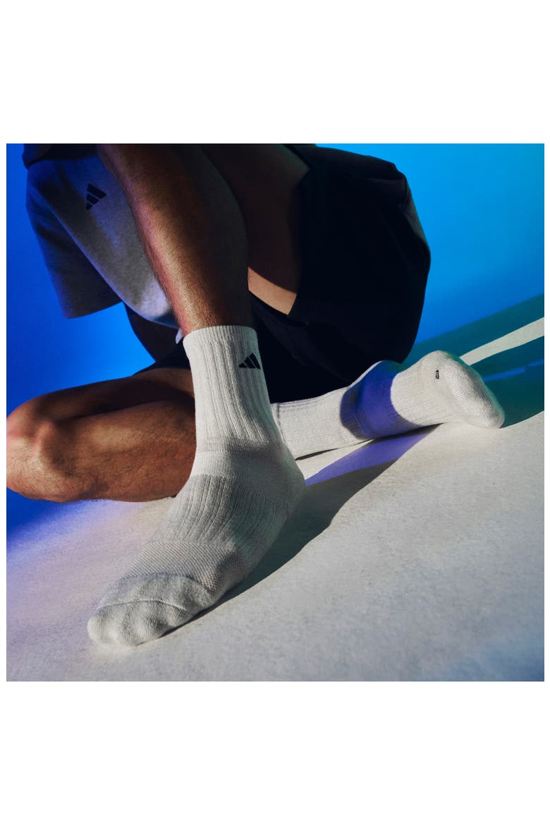 Cushioned Sport 5.0 3-Pack Quarter Socks, Alternate, color, WHITE/ ONIX GREY/ BLACK