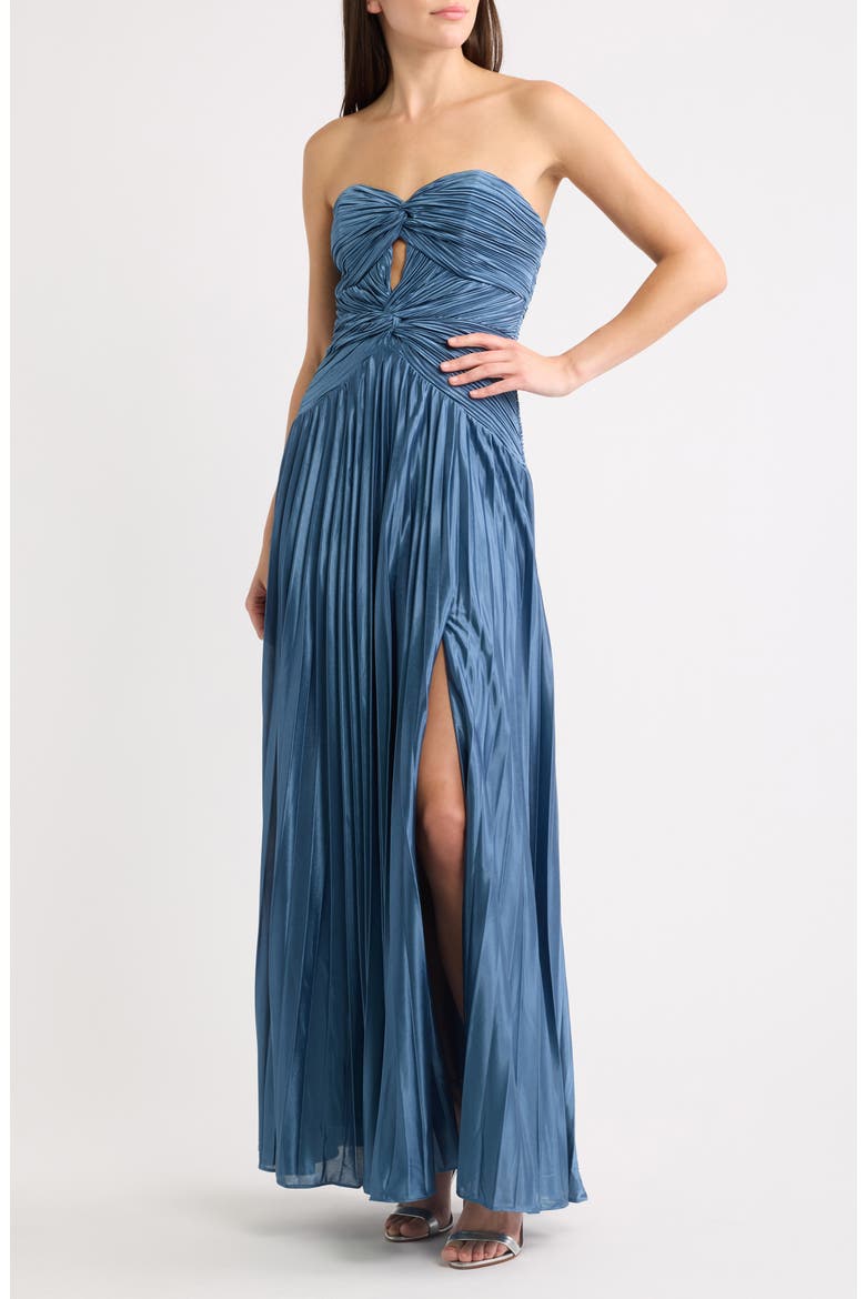 Florence Twist Front Strapless Dress, Main, color, SLATE
