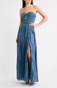 Lulus Florence Twist Front Strapless Dress