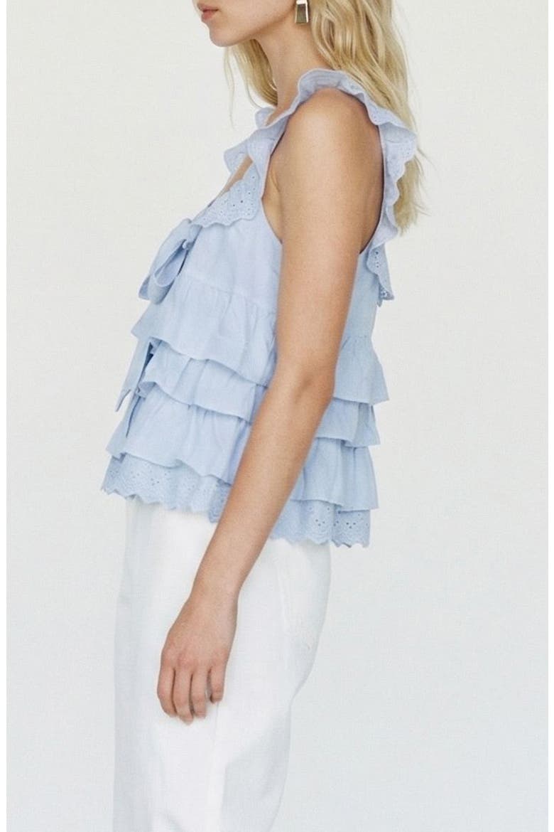 Sandy Sleeveless Layered Top, Alternate, color, BRUNNERA BLUE