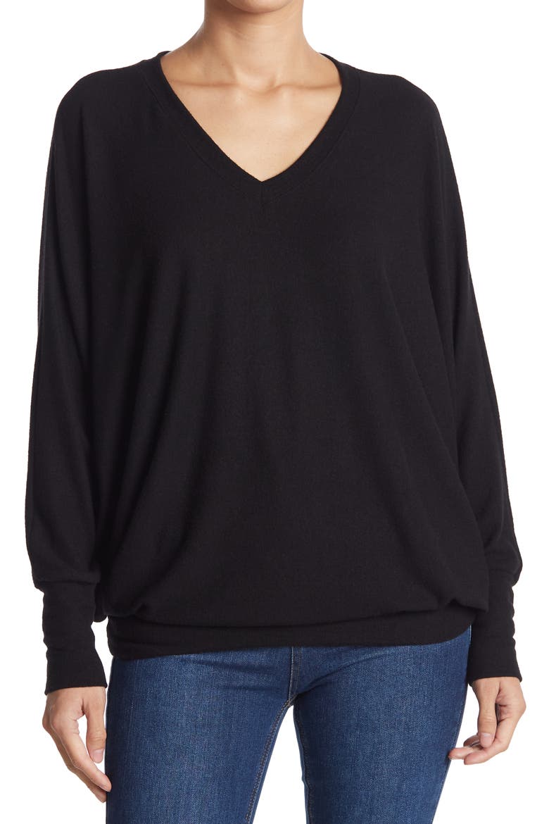 Dolman Sleeve Tunic Sweater, Main, color, BLACK DYE 2