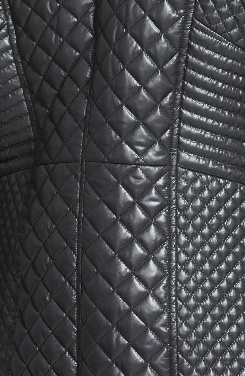 Via Spiga Hooded Front Zip Quilted Coat, Alternate, color, 