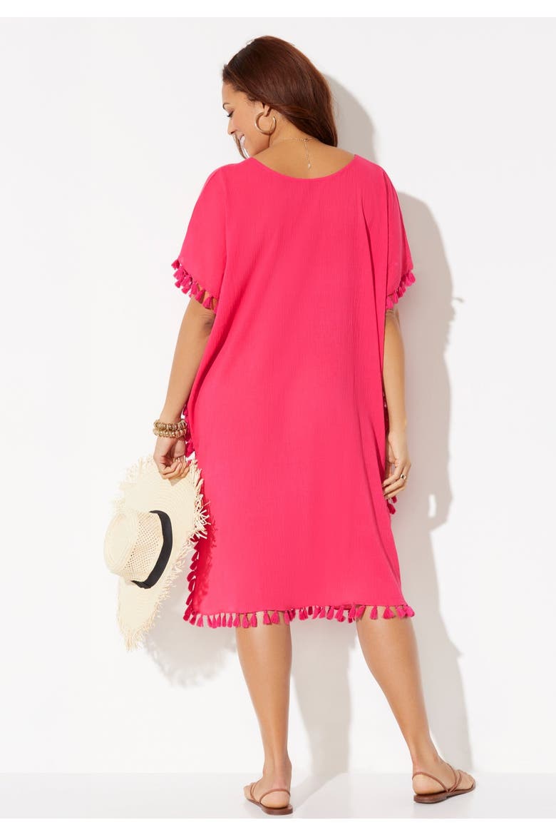 Everly Cotton Gauze Cover Up Tunic, Alternate, color, Pink
