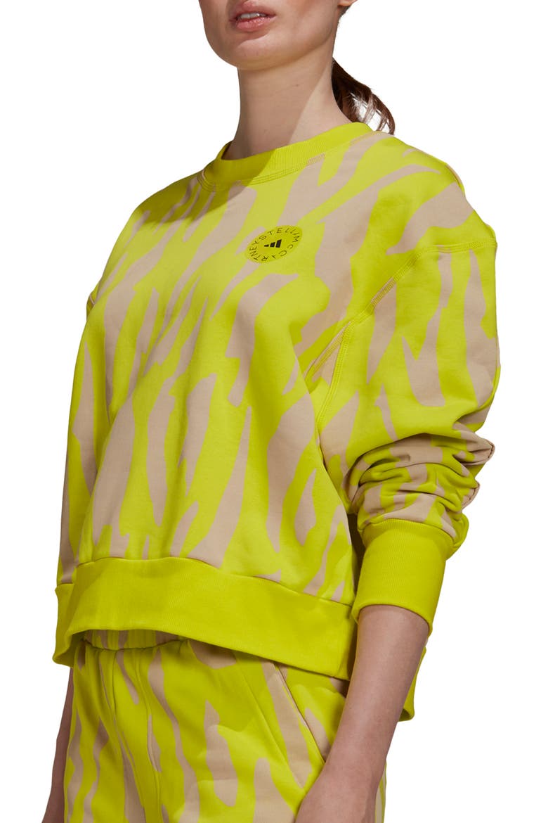 Animal Print Sweatshirt, Alternate, color, YELLOW/ BEIGE