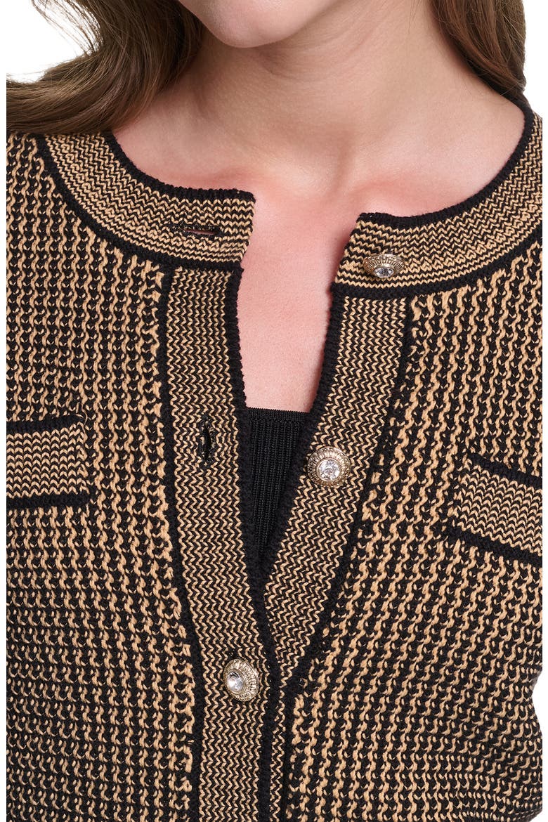 Four Pocket Cardigan, Alternate, color, BLACK/ CAMEL