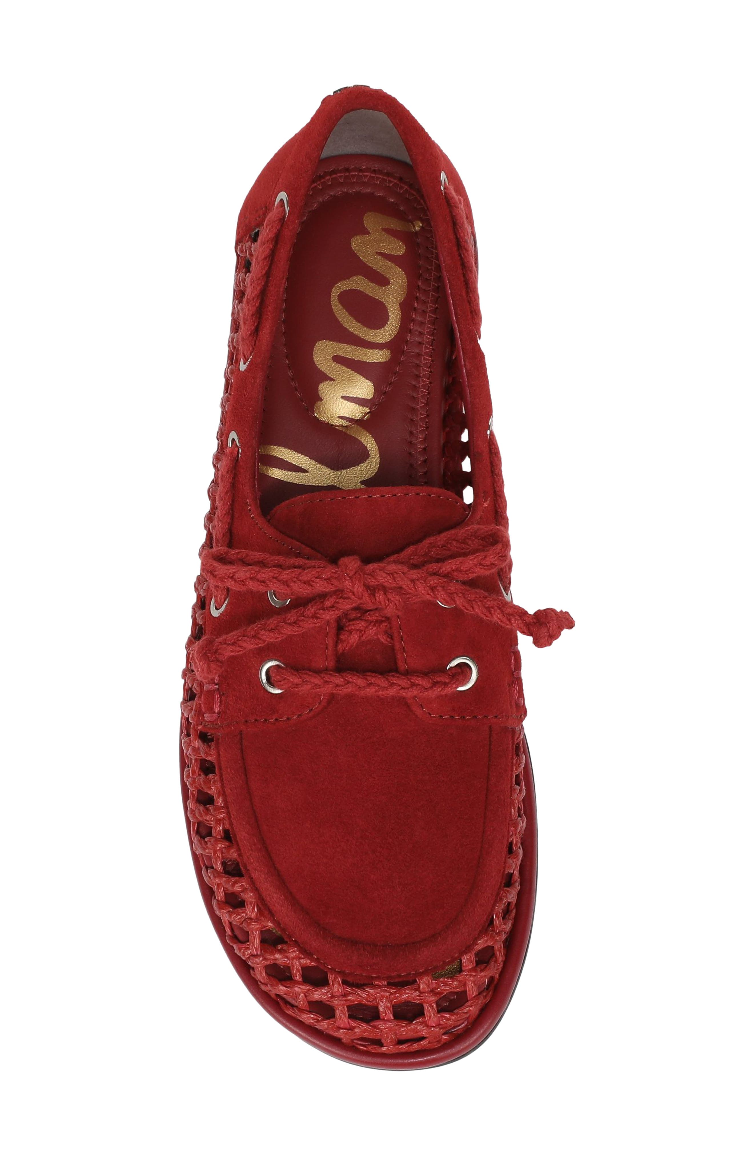Bria Boat Shoe, Alternate, color, DEEP SCARLET