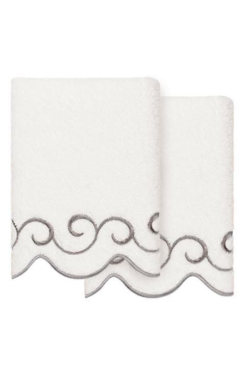 Simplicity Scallop 2-Piece Hand Towel Set