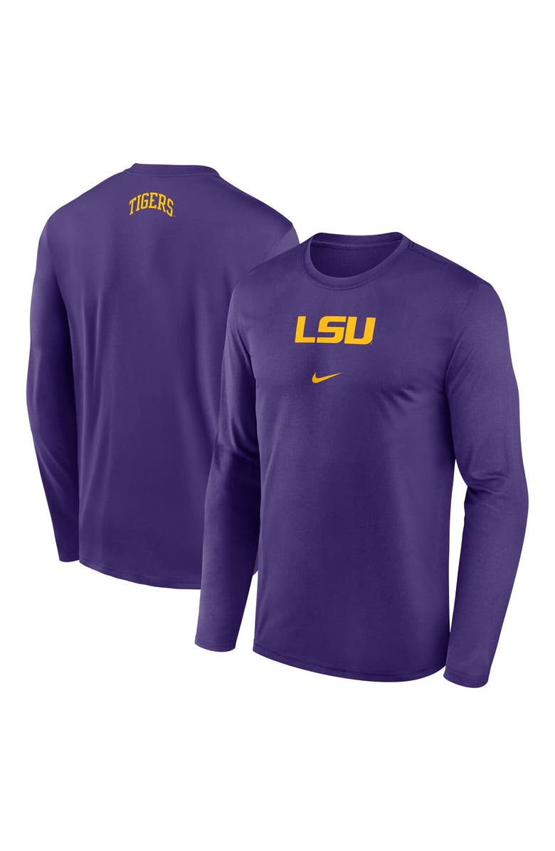 Nike Men's Nike Purple LSU Tigers On-Court Basketball Shootaround Performance Long Sleeve T-Shirt, Main, color,
