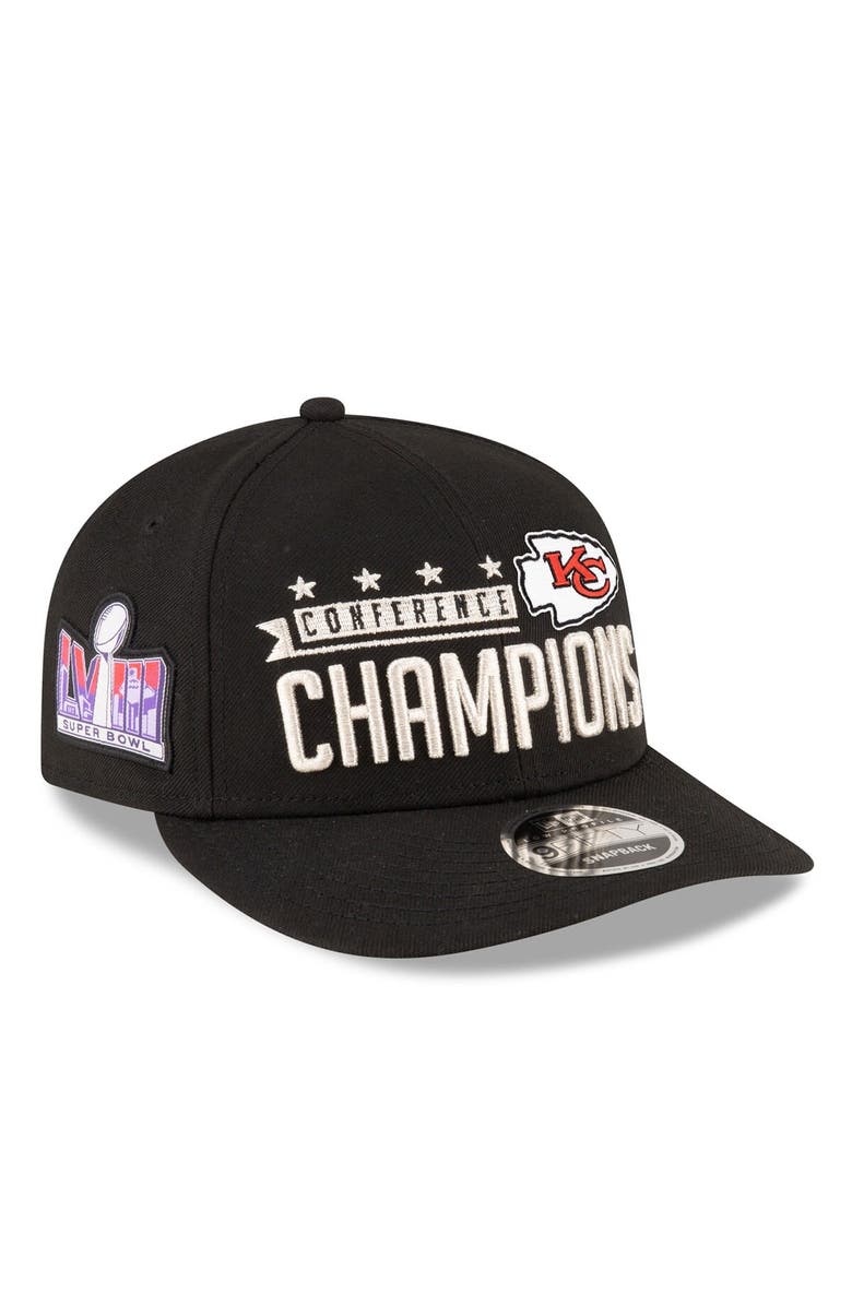 New Era Men's New Era  Black Kansas City Chiefs 2023 AFC Champions Locker Room Low Profile 9FIFTY Snapback Hat, Main, color, 