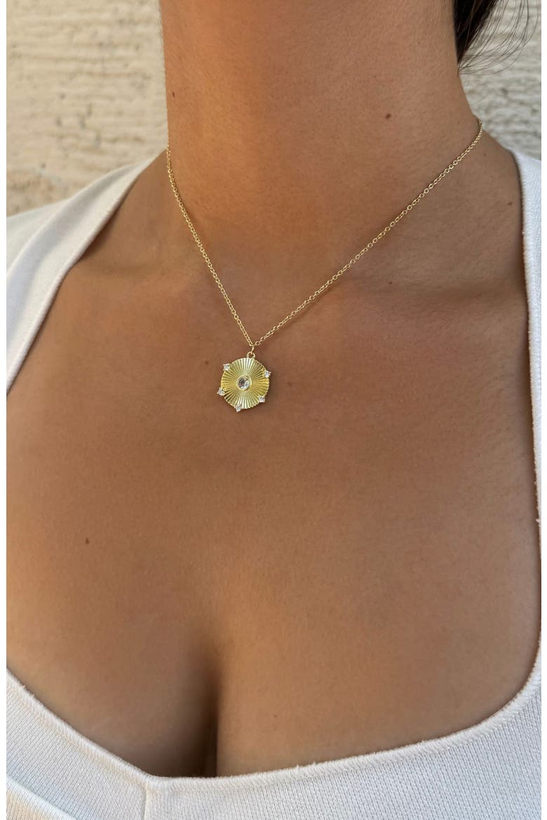 Set of 2 Cubic Zirconia Pendant Necklaces, Alternate, color, GOLD