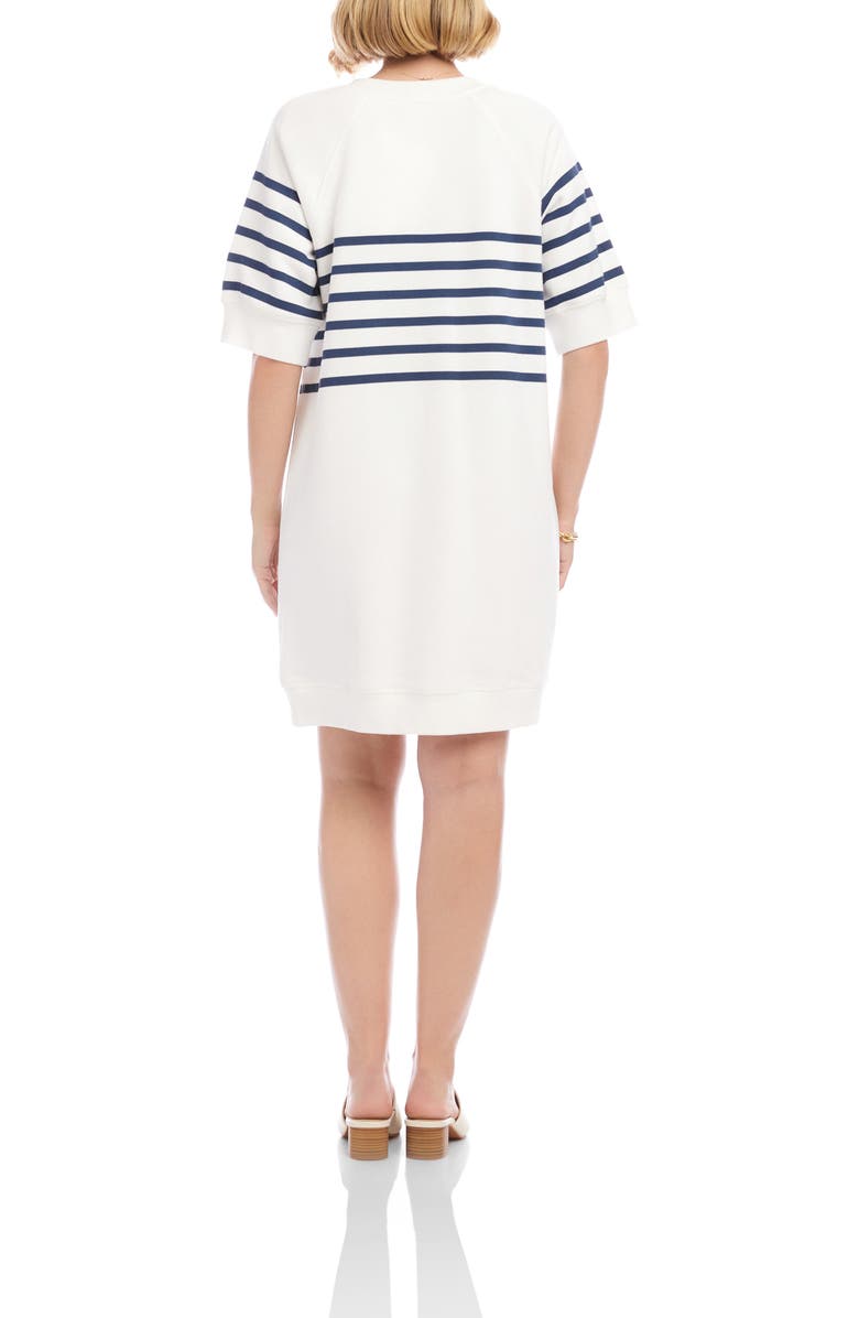 Karen Kane Stripe Fleece Shift Dress, Alternate, color, 
