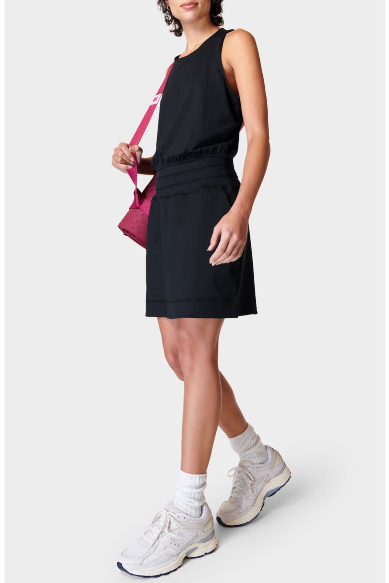 Gaia Yoga Dress, Alternate, color, BLACK
