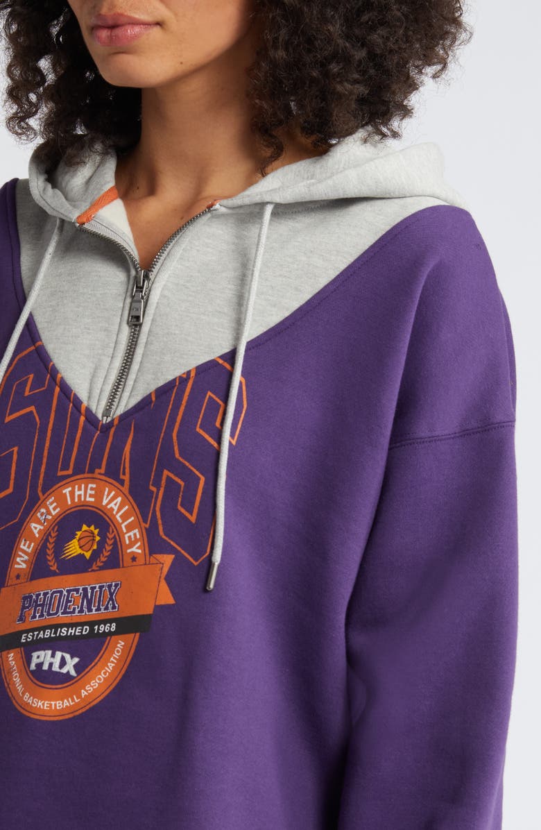 WEAR by Erin Andrews Women's WEAR by Erin Andrews Purple Phoenix Suns Pieced Quarter-Zip Hoodie Jacket, Alternate, color, Purple