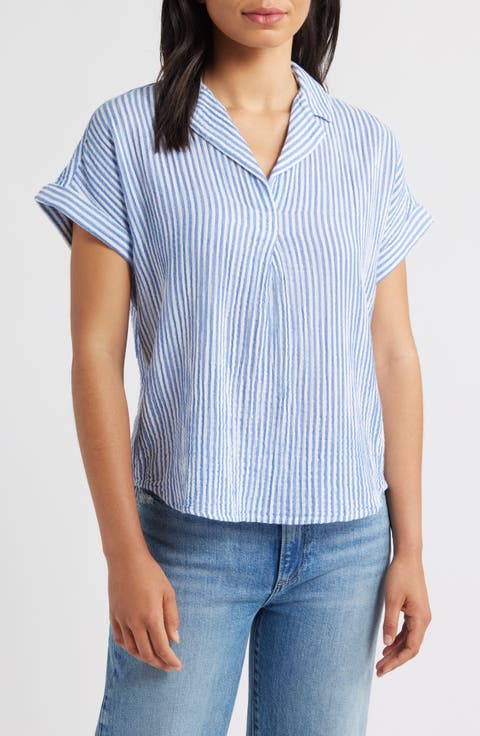 Arin Stripe Short Sleeve Cotton Shirt