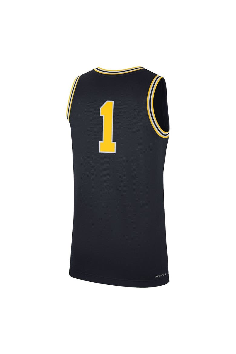 Men's Jordan Brand #1 Navy Michigan Wolverines Replica Jersey, Alternate, color, Navy