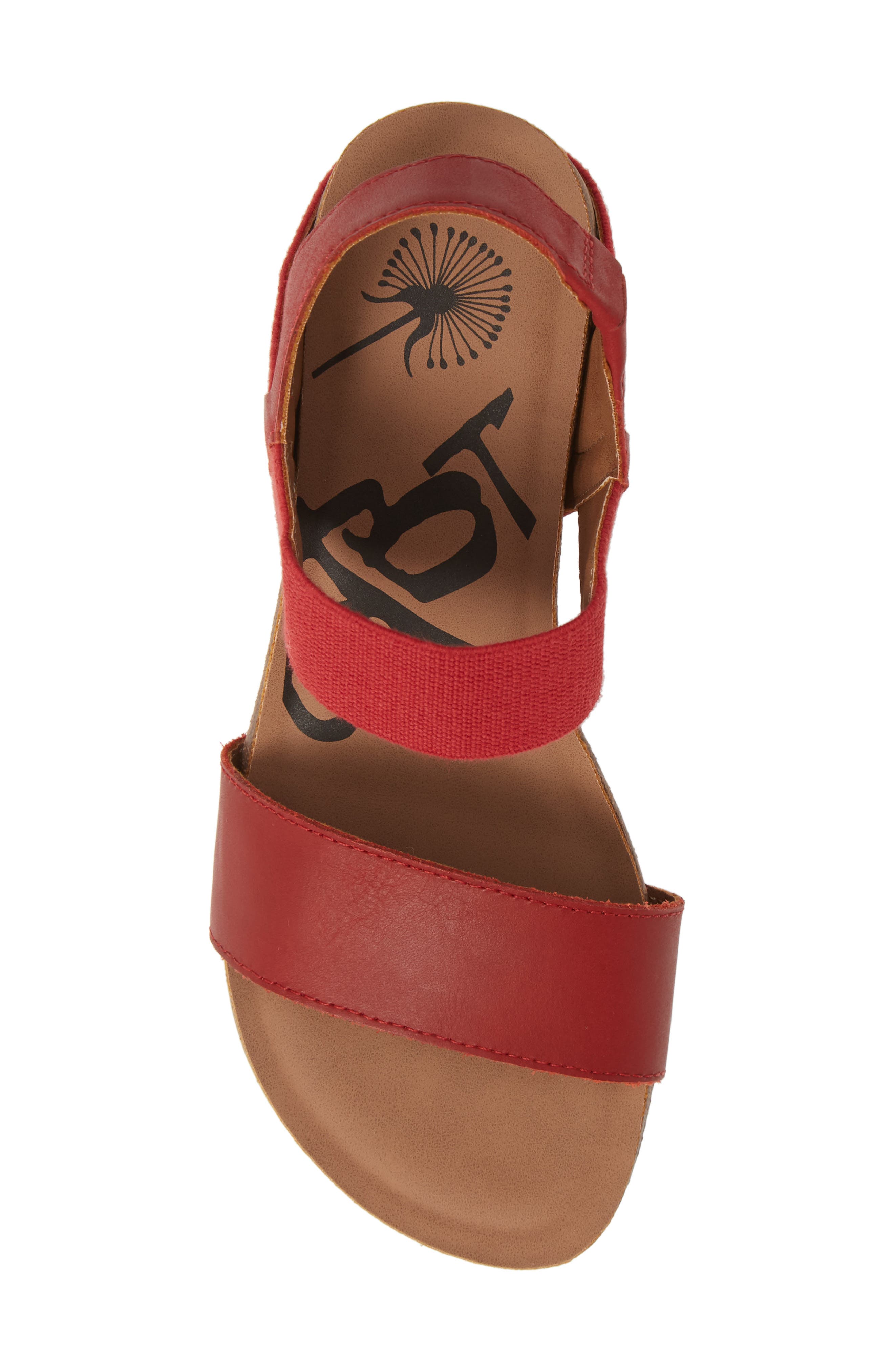 'Bushnell' Wedge Sandal, Alternate, color, RED LEATHER