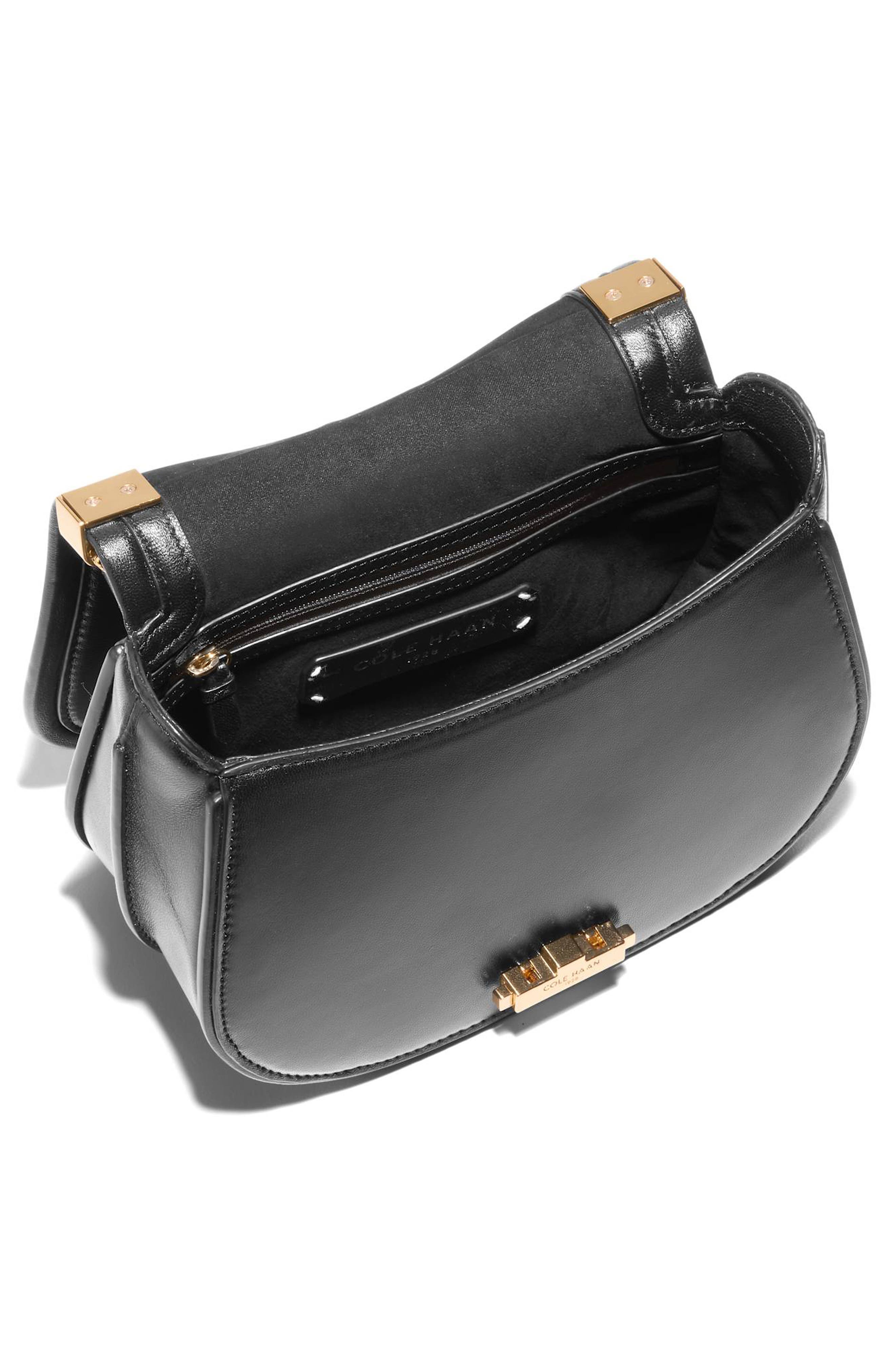 Cole Haan Celenea Leather Shoulder Bag, Alternate, color, Black