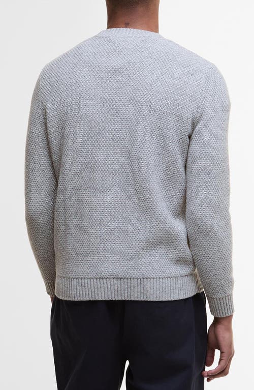 Barbour Casey Textured Wool & Cotton Crewneck Sweater In Gray