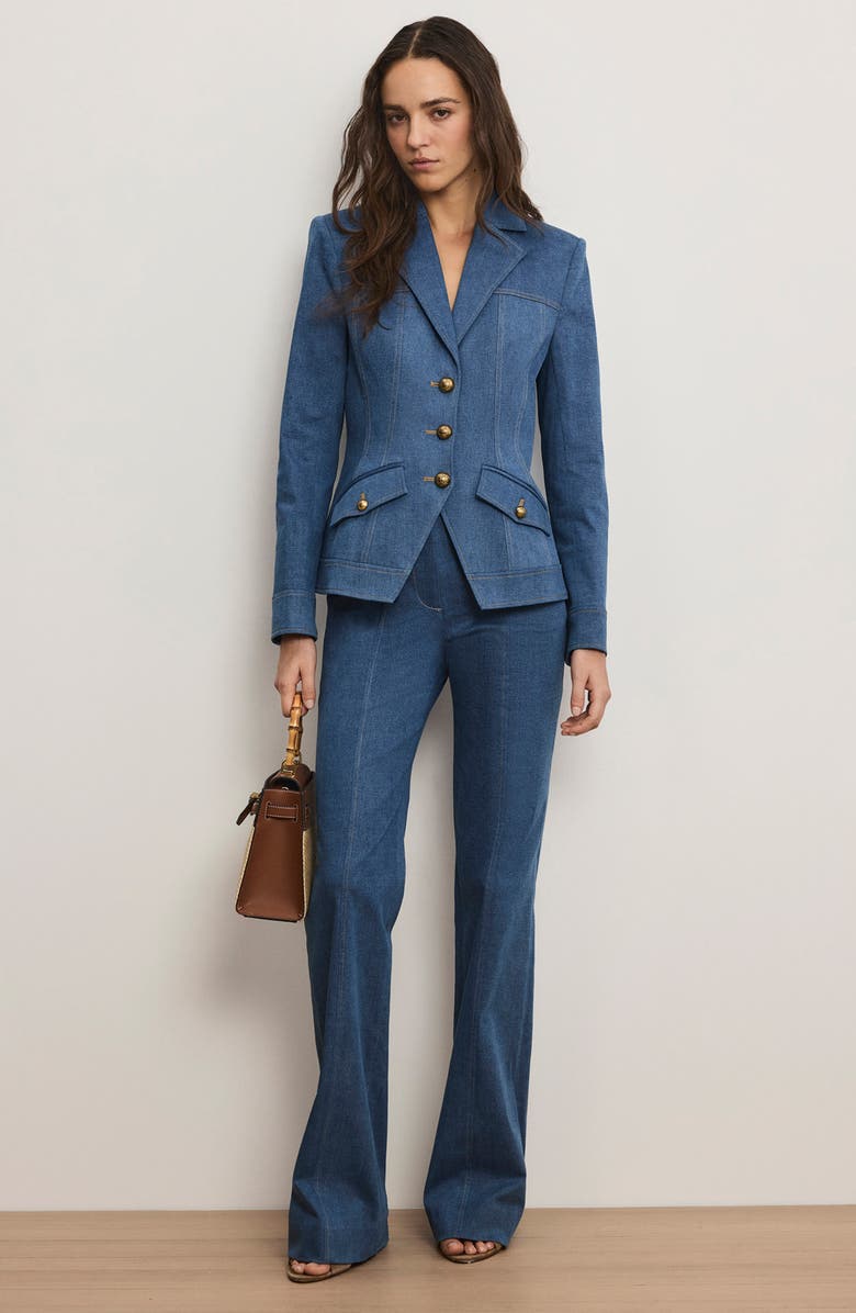 Veronica Beard Randy Denim Dickey Jacket, Alternate, color, Cosmo