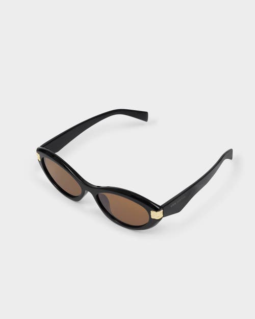 Katie Loxton Bordeaux Slim Oval Sunglasses In Black
