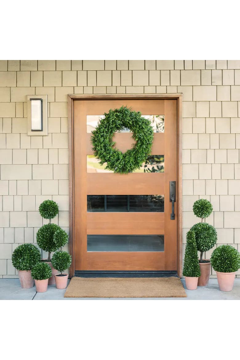 24" Artificial Boxwood Plant in Tapered Pot, Alternate, color, Green