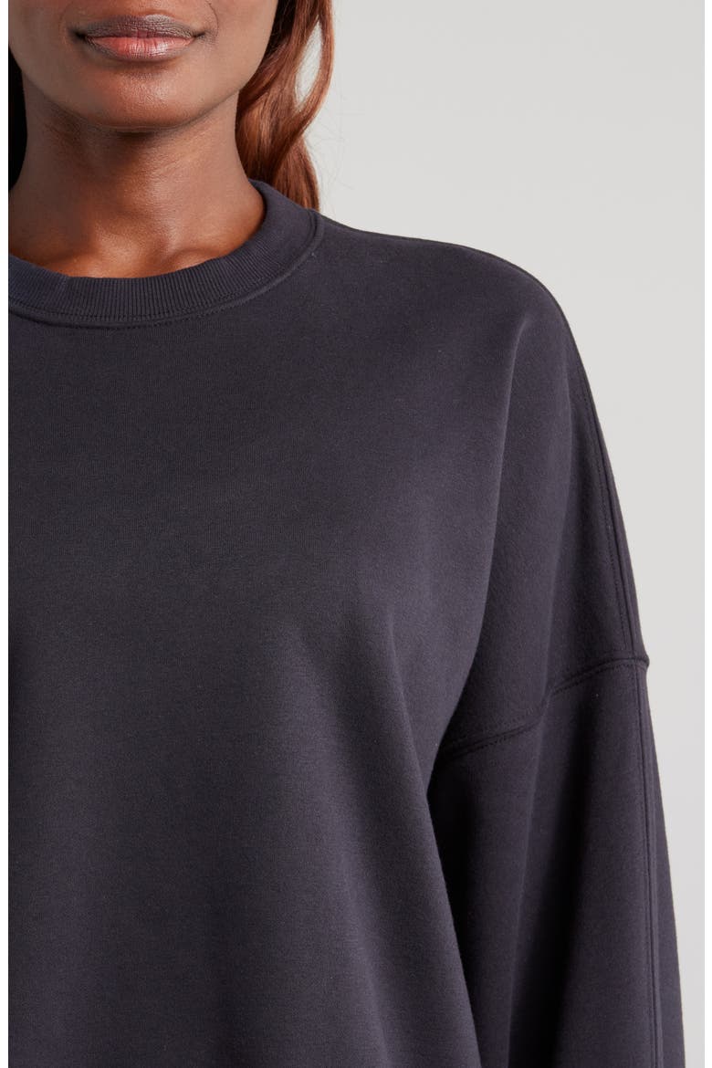 Solstice Oversize Cotton Blend Sweatshirt, Alternate, color, BLACK