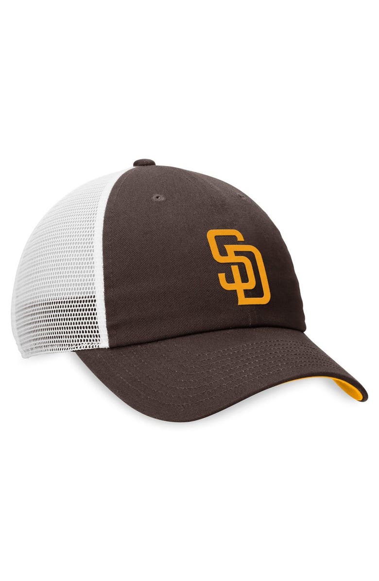 Nike Men's Nike Brown/White San Diego Padres Heritage86 Lightweight Unstructured Adjustable Trucker Hat, Alternate, color, 