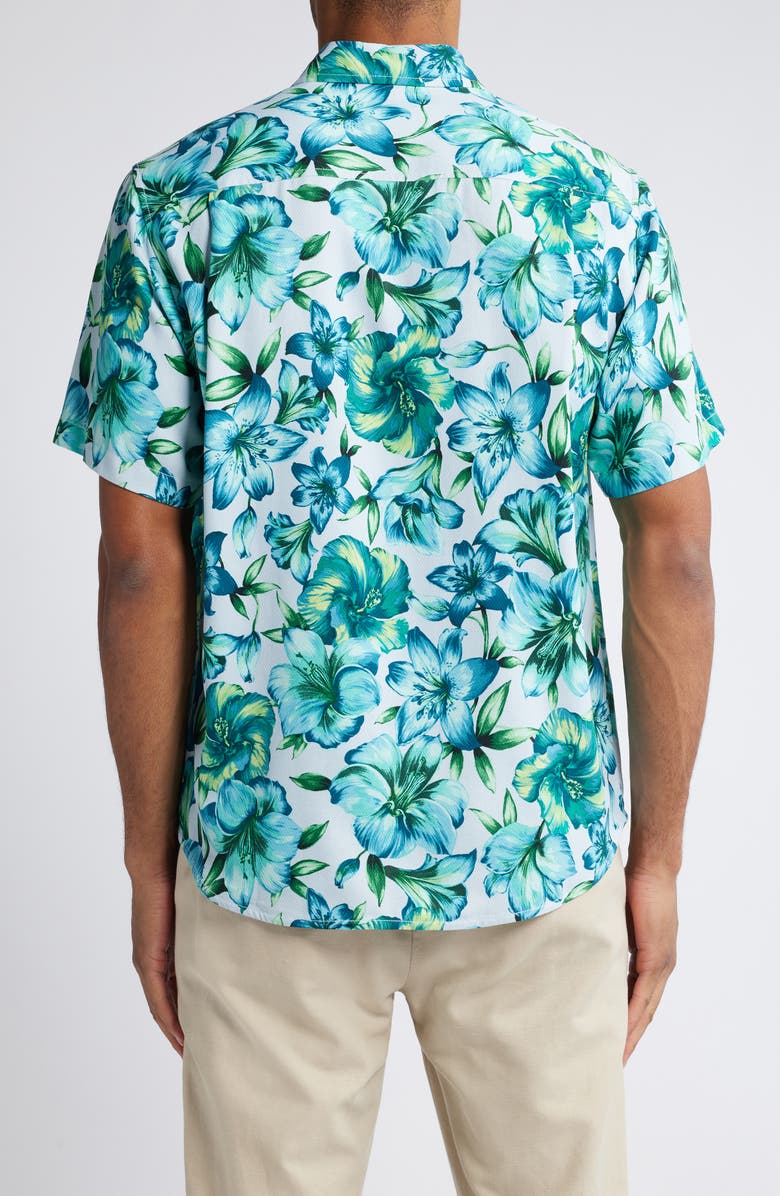 Tommy Bahama Hibiscus Hideaway Short Sleeve Silk Button-Up Shirt, Alternate, color, 