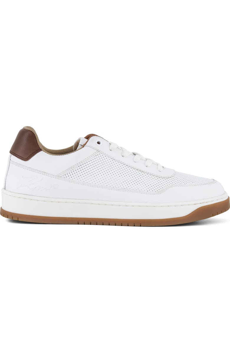 KARL LAGERFELD PARIS Raoul Perforated Leather Sneaker, Alternate, color, White
