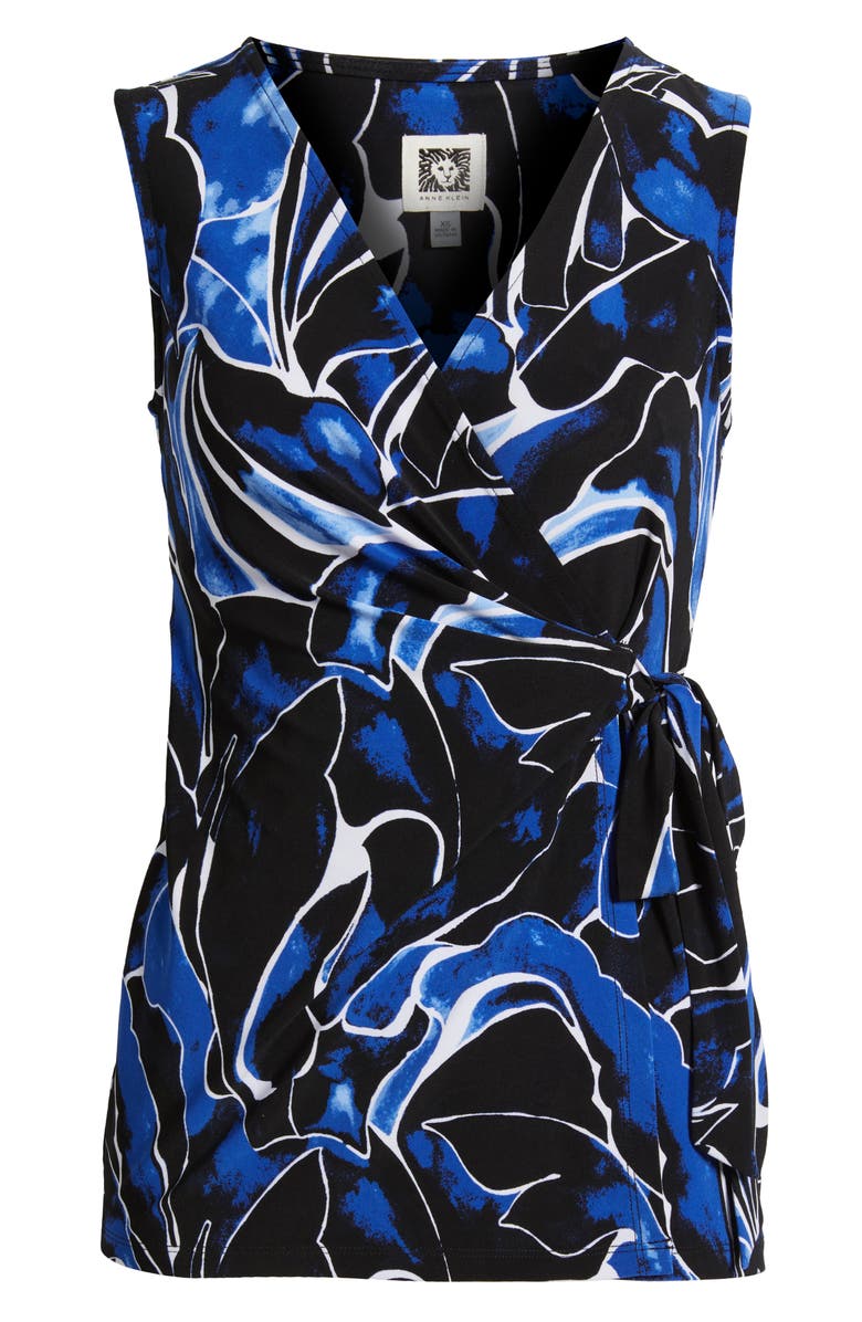 Anne Klein Sleeveless Print Wrap Top, Alternate, color,