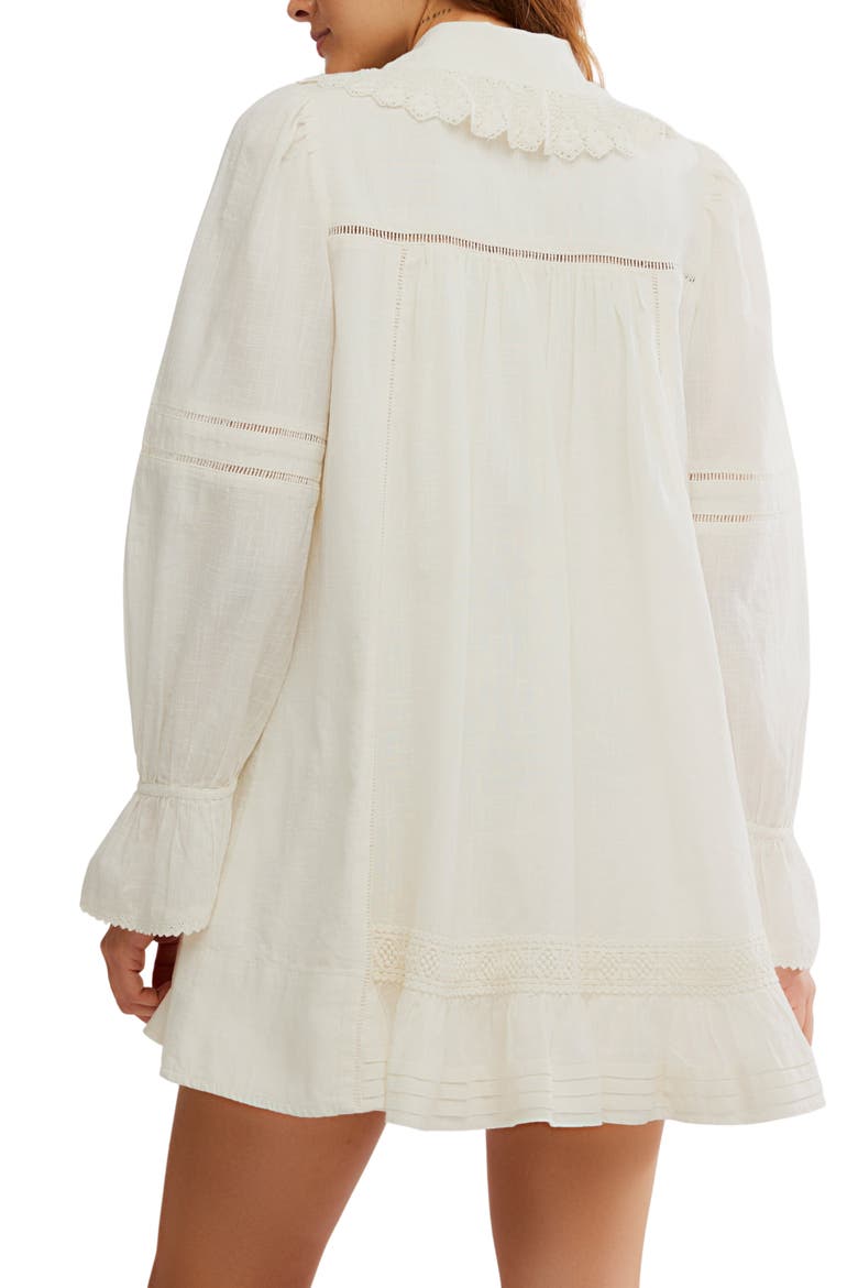 5 O'Clock Tea Time Long Sleeve Cotton Babydoll Minidress, Alternate, color, TEA