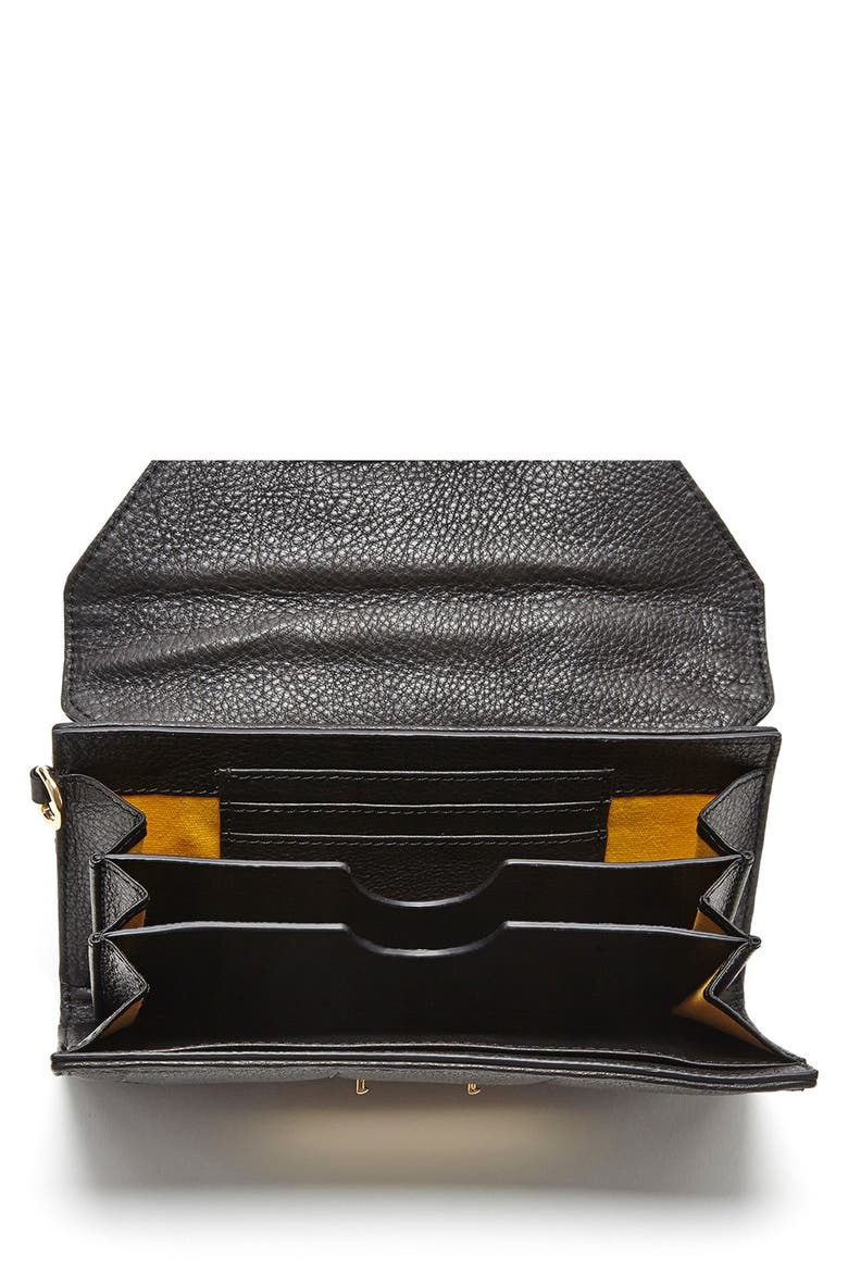 'Ellis' Quilted Leather Wallet, Alternate, color, BLACK