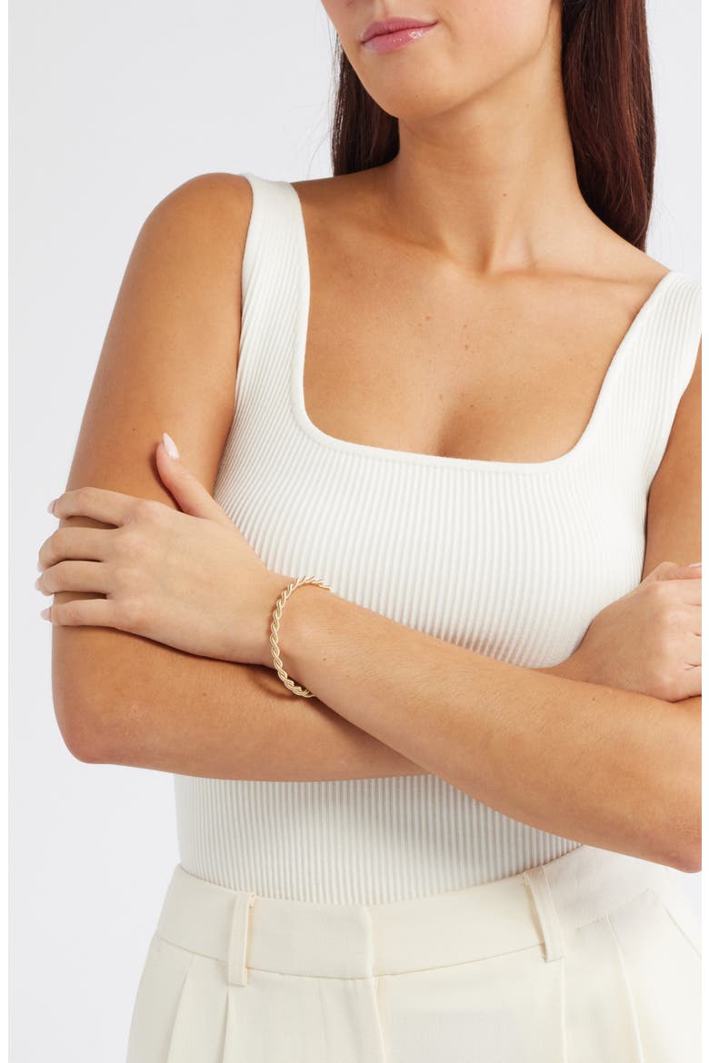 Twisted Flexible Cuff Bracelet, Alternate, color, GOLD