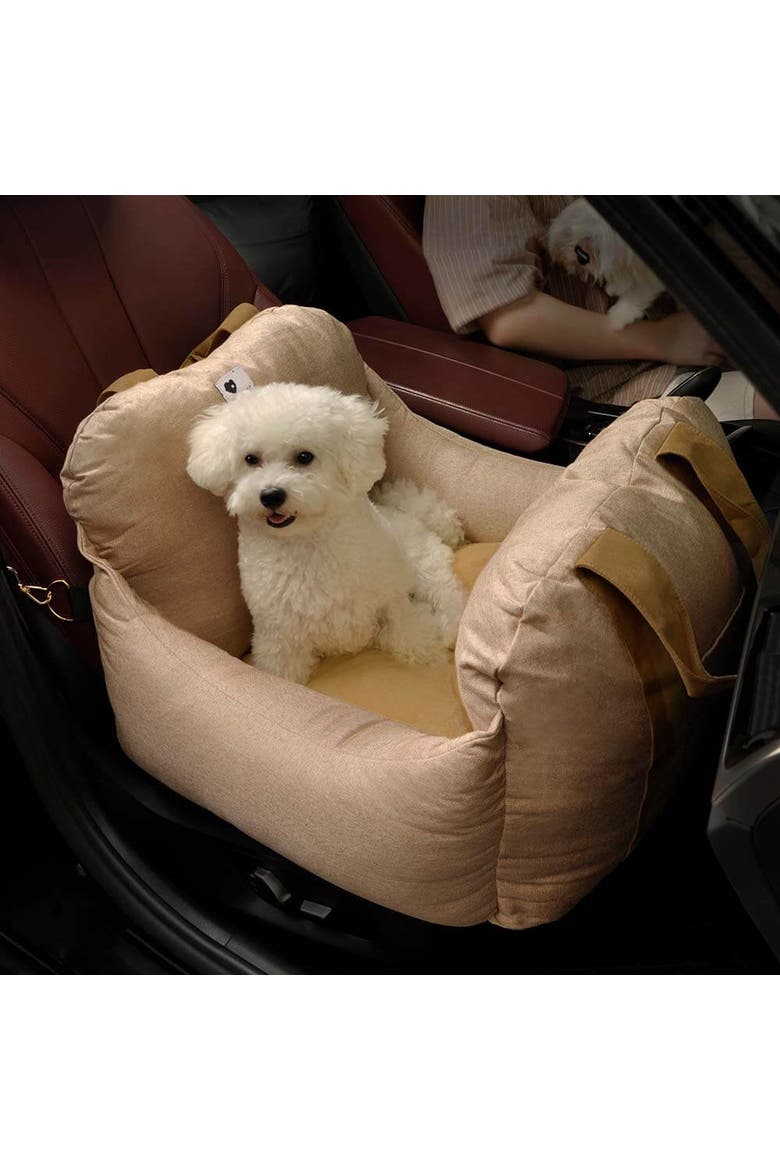 First Class Dog Car Seat Bed, Alternate, color, Khaki