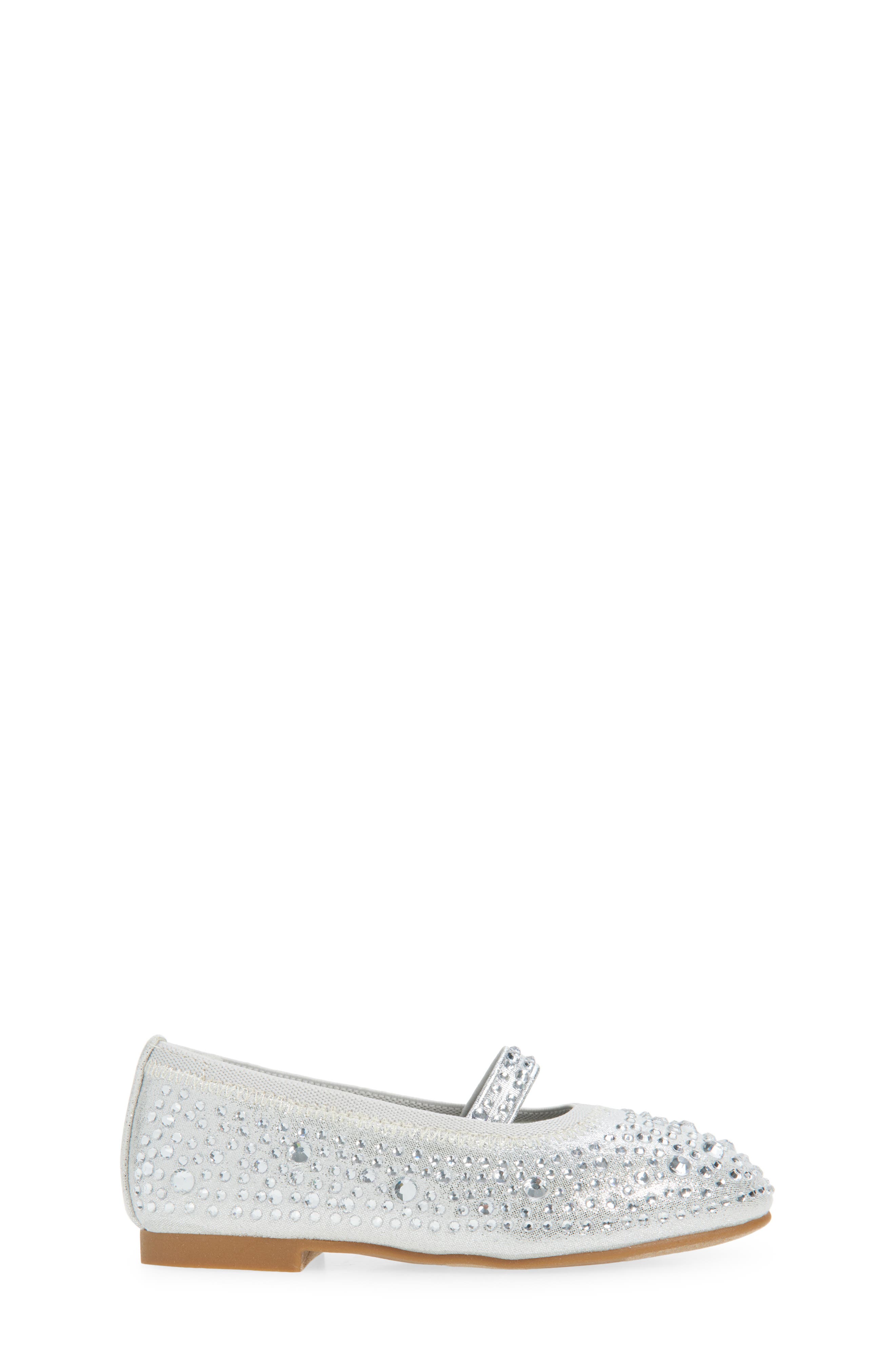 Nordstrom Kids' Kyleigh Sparkle Mary Jane Flat, Alternate, color, Silver Metallic