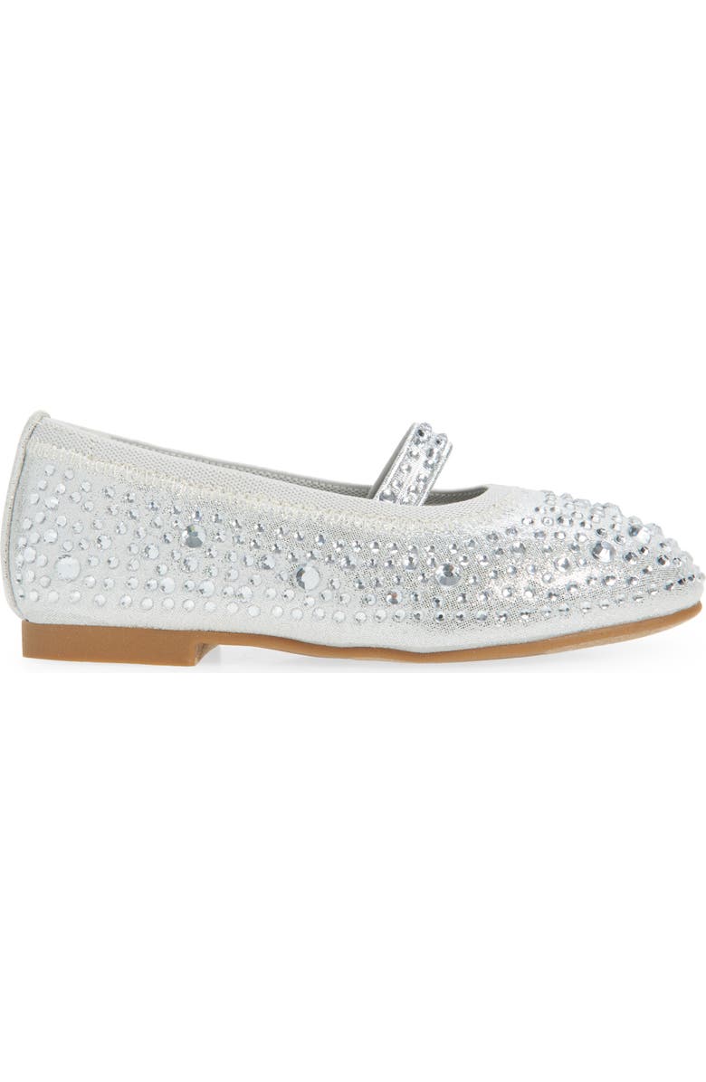 Nordstrom Kids' Kyleigh Sparkle Mary Jane Flat, Alternate, color, Silver Metallic